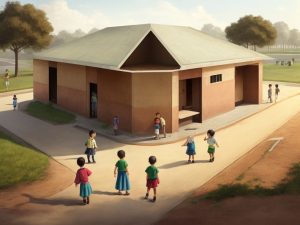 DreamShaper v7 CREAT AN image school building ground children 0
