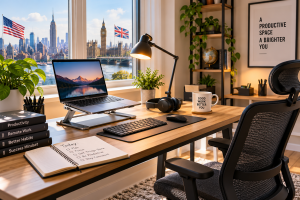 Innovative Home Office Setup Ideas for Productivity 1 innovative home office setup with ergonomic desk.